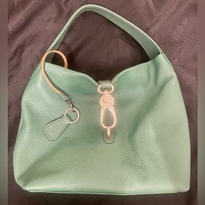 Dooney and Bourke Belevedere Logo Lock Green Hobo Bag Purse